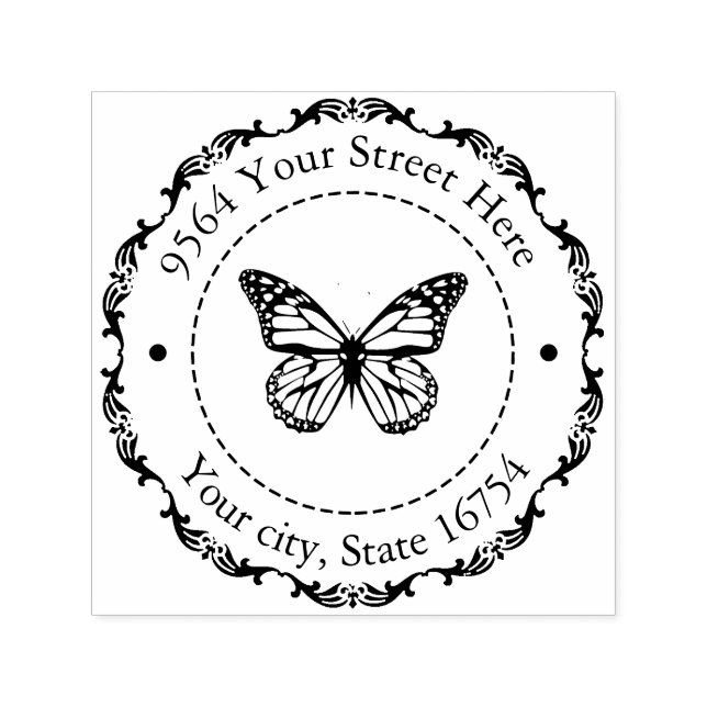 Monarch Butterfly,Custom Address  Self-inking Stam Stamp (Design)