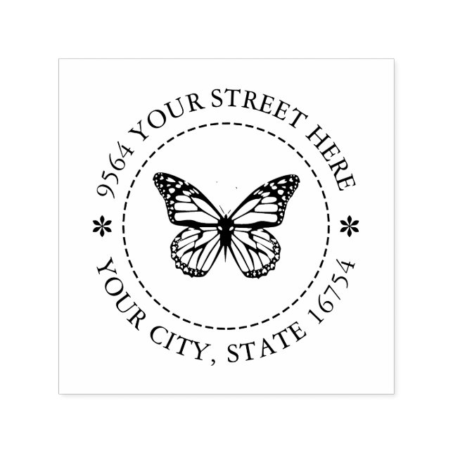 Monarch Butterfly,Custom Address  Self-inking Stam Stamp (Design)