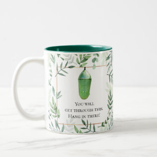 Monarch Butterfly Custom Encouraging Message Two-Tone Coffee Mug