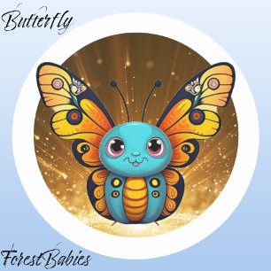 Monarch Butterfly 🦋 Cute Colorful Wings Graphic Classic Round Sticker