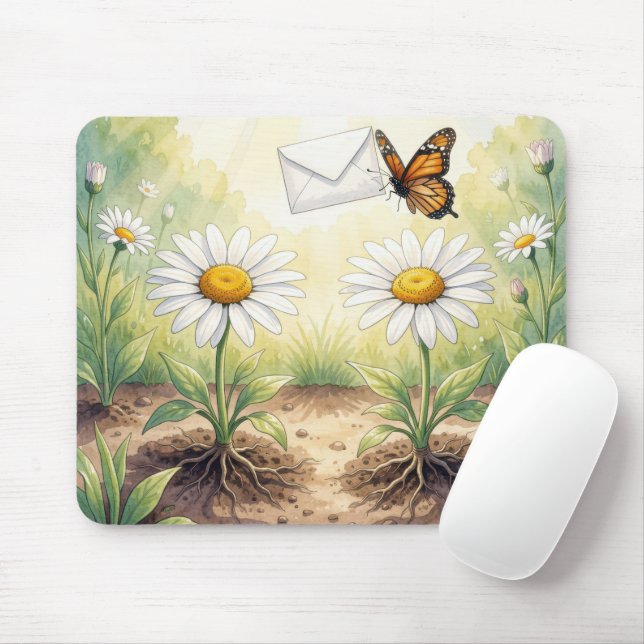 Monarch Butterfly Delivering Mail Mouse Pad (With Mouse)