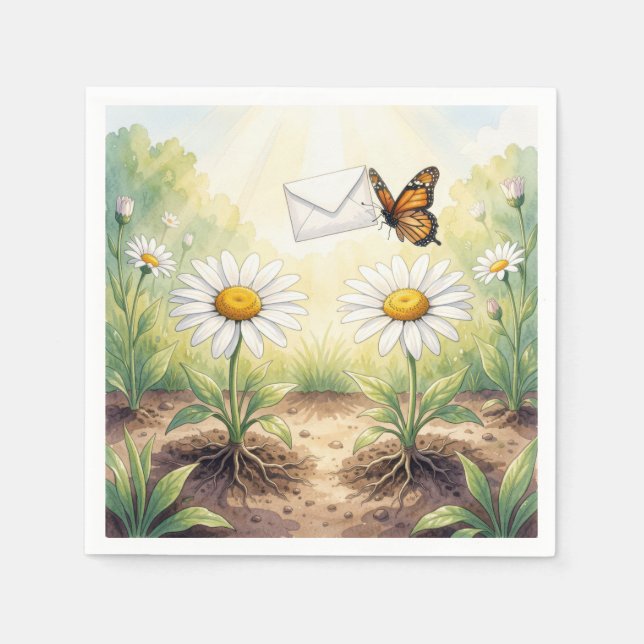 Monarch Butterfly Delivering Mail Napkins (Front)