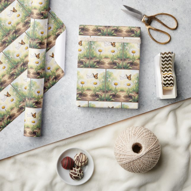 Monarch Butterfly Delivering Mail Wrapping Paper (Crafts)