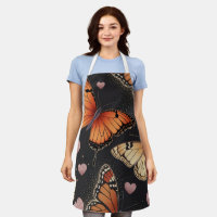 Monarch Butterfly Design All-Over Print Apron