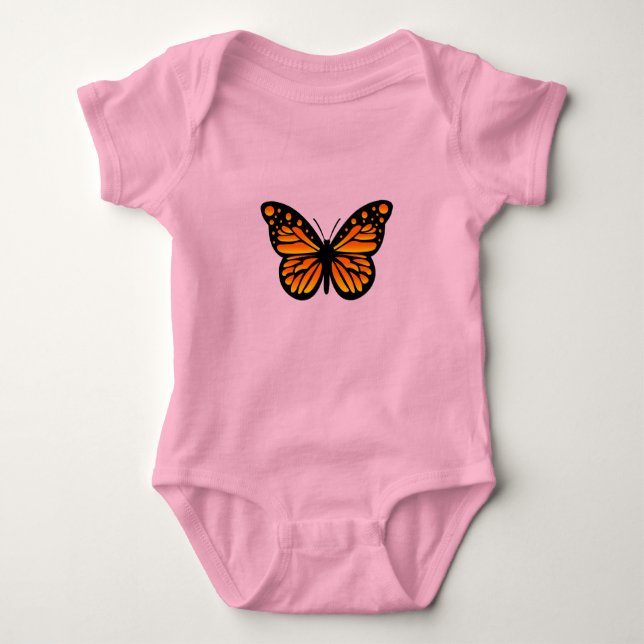 Monarch Butterfly Design - Baby Jersey Bodysuit (Front)