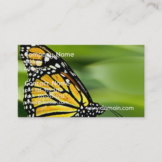 Monarch Butterfly Design Business Cards (Front)