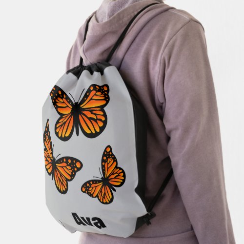 Monarch Butterfly Design _ Drawstring Backpack