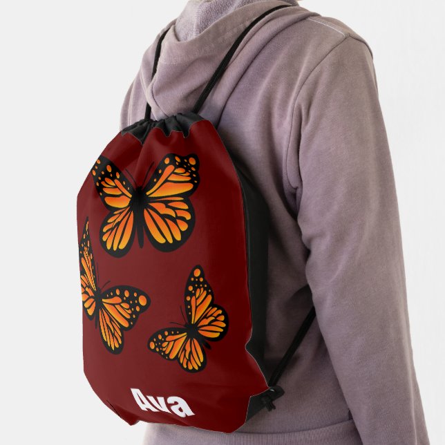 Monarch Butterfly Design - Drawstring Backpack (Insitu)