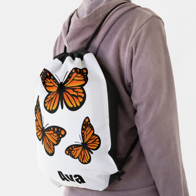 Monarch Butterfly Design - Drawstring Backpack (Insitu)