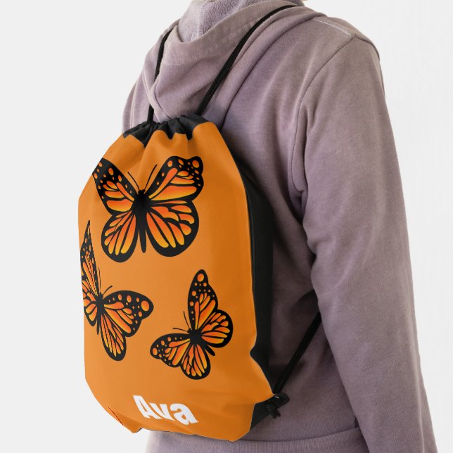 Monarch Butterfly Design - Drawstring Backpack (Insitu)