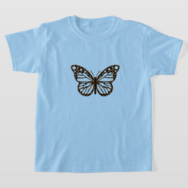 Monarch Butterfly Design - Girls' Basic T-Shirt (Laydown)