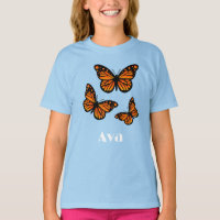 Monarch Butterfly Design - Girls' Basic T-Shirt