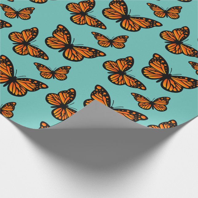 Monarch Butterfly Design - Matte Wrapping Paper (Corner)