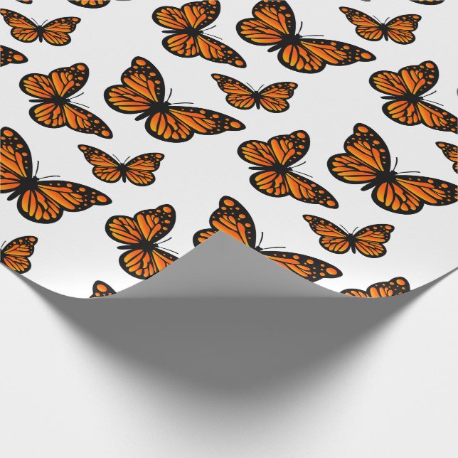 Monarch Butterfly Design - Matte Wrapping Paper (Corner)