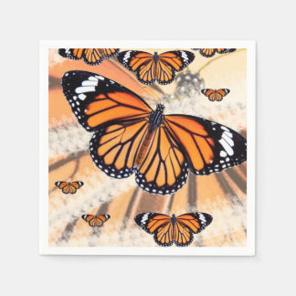 Monarch butterfly design paper napkin