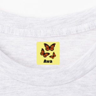 Monarch Butterfly Design - Small Square Clothing L Labels