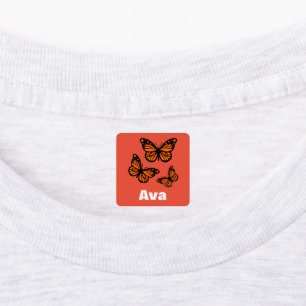 Monarch Butterfly Design - Small Square Clothing L Labels