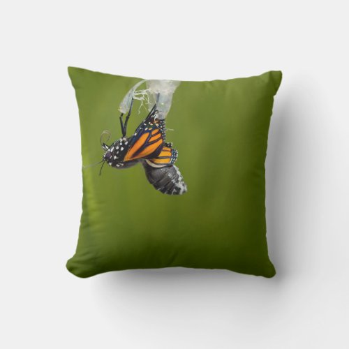 Monarch Butterfly Emerging From Cocoon Pillow