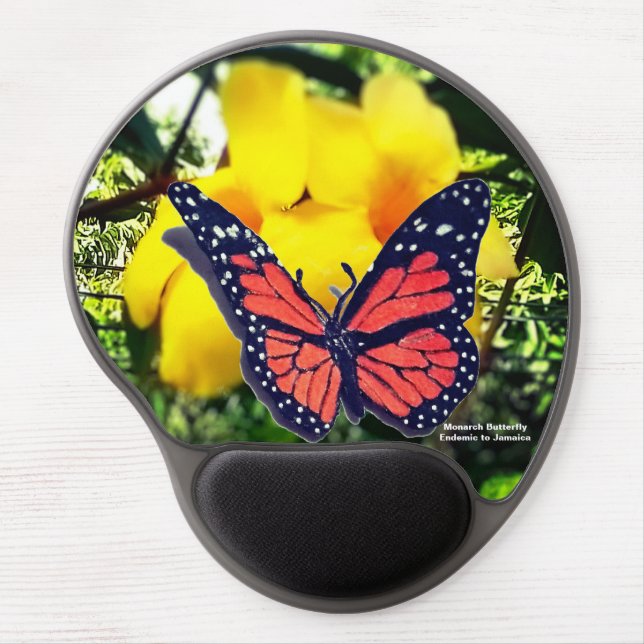 "Monarch Butterfly" Endemic to Jamaica Gel Mouse Pad (Front)