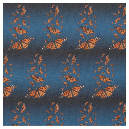 Monarch Butterfly Fabric (Light/Dark Blue)