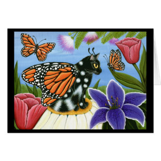 Monarch Butterfly Fairy Cat Fantasy Art Card