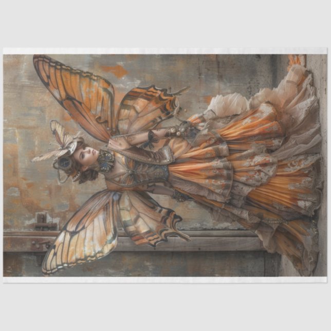 Monarch Butterfly Fairy Decoupage  Tissue Paper (Front)