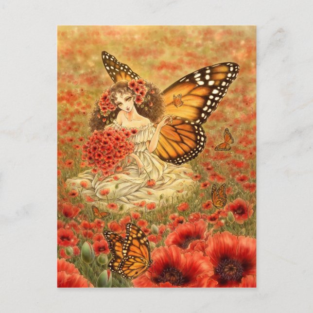 Monarch Butterfly Fairy Postcard (Front)