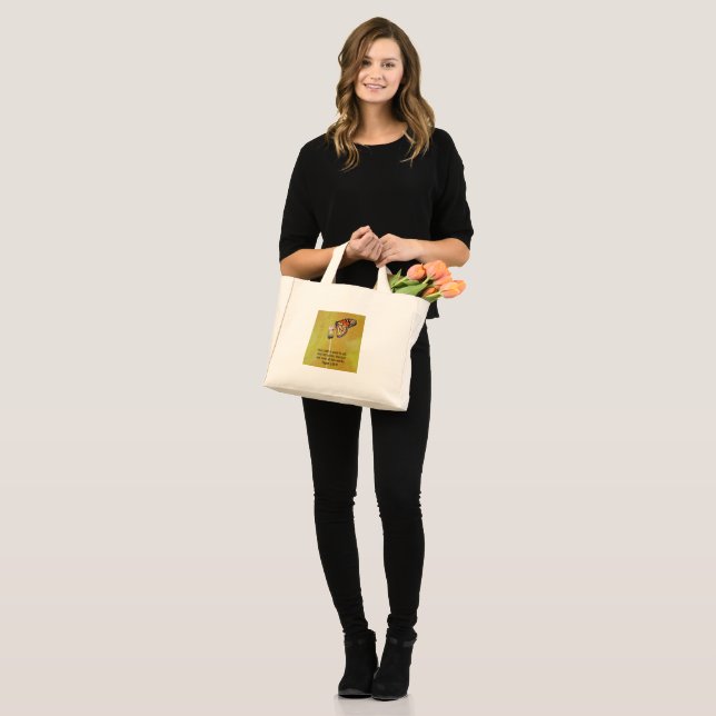 Monarch Butterfly Faith Tote Bag with Scripture (Front (Model))