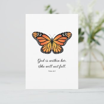 Monarch Butterfly Flat Card God Is Within Her by Gigglesandgrins at Zazzle