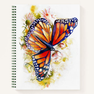 Monarch Butterfly Floral Notebook
