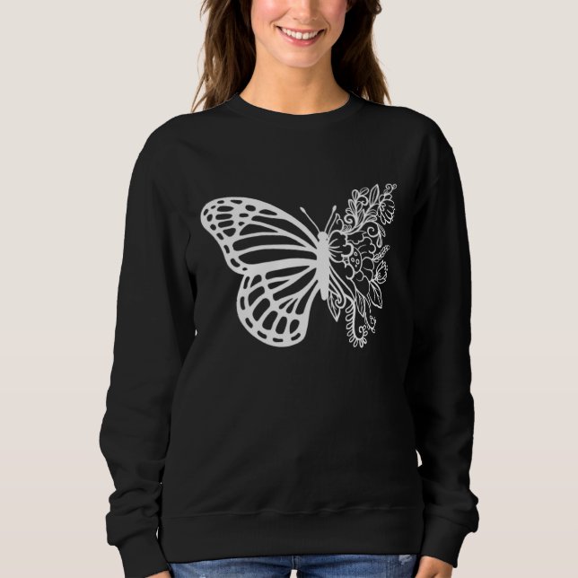 Monarch Butterfly Flower Insect Collector Entomolo Sweatshirt (Front)