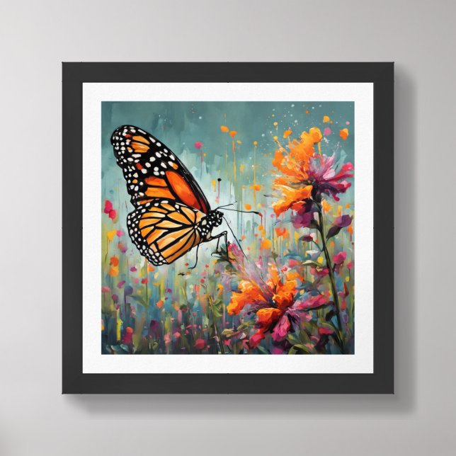 Monarch Butterfly Framed Photo Framed Art (Framed Front)