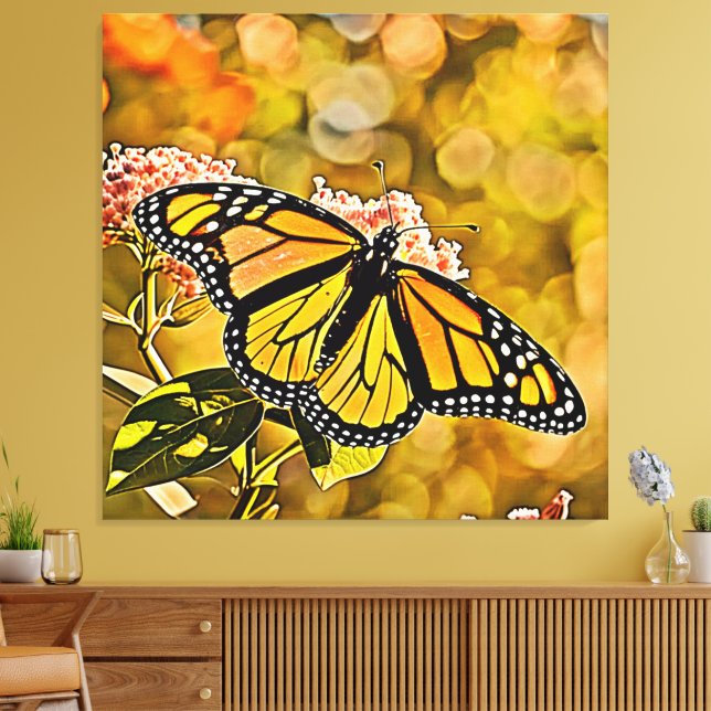  Monarch Butterfly Garden Art Canvas Print (Insitu(LivingRoom))