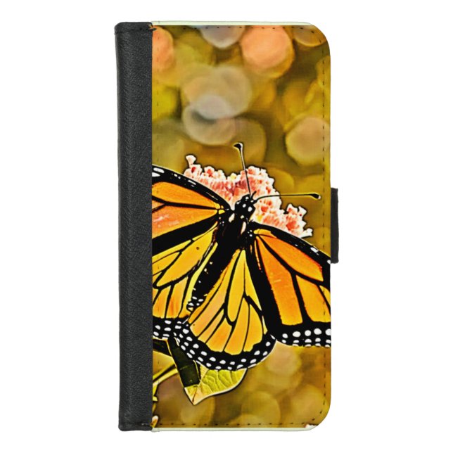  Monarch Butterfly Garden Art iPhone Wallet Case (Front)