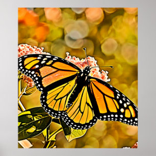 Monarch Butterfly Garden Art Poster