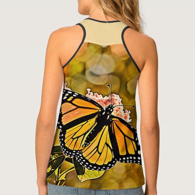  Monarch Butterfly Garden Art Tank Top (Back)