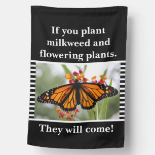 Monarch butterfly garden flag