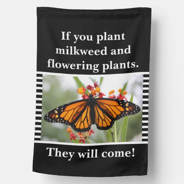 Monarch butterfly garden flag (Front)