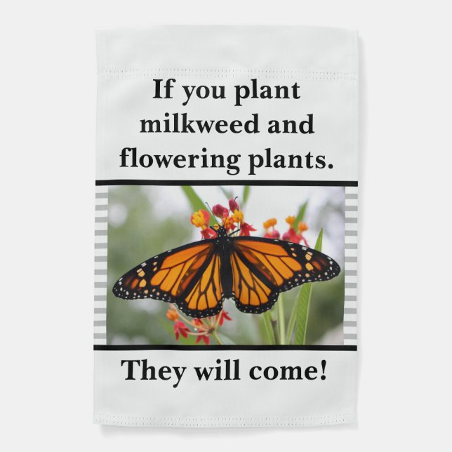 Monarch butterfly garden flag (Front)