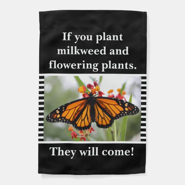 Monarch butterfly garden flag (Front)