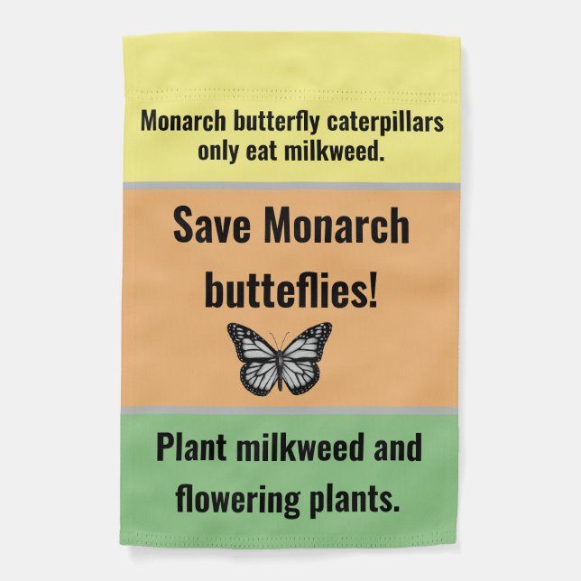 Monarch butterfly garden flag (Front)
