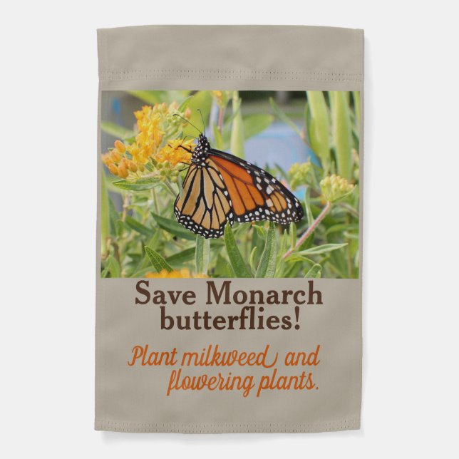 Monarch butterfly garden flag (Front)