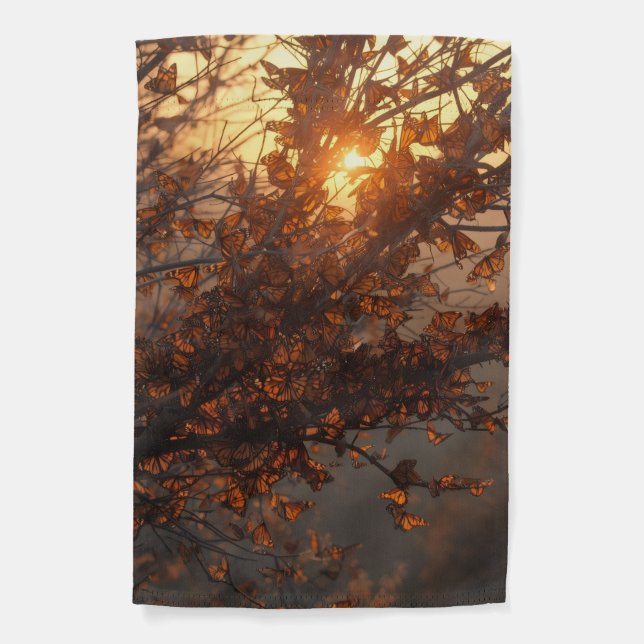 Monarch Butterfly Garden Flag - Nature Lover Decor (Front)