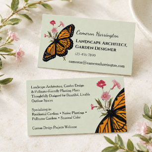Monarch Butterfly Gardener Landscaper Sage Business Card