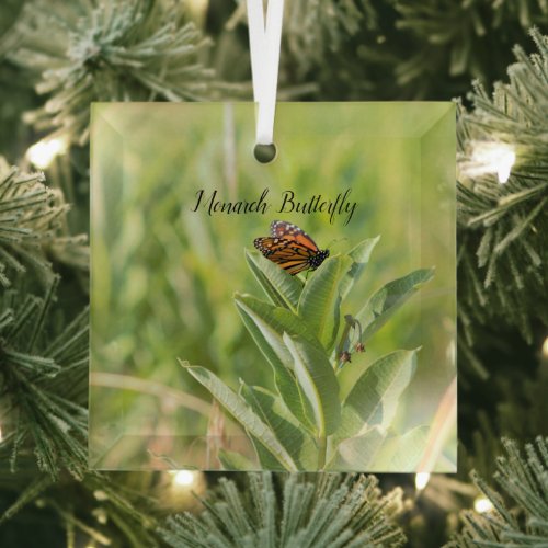 Monarch Butterfly  Glass Ornament