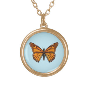 Monarch Butterfly Gold Plated Necklace