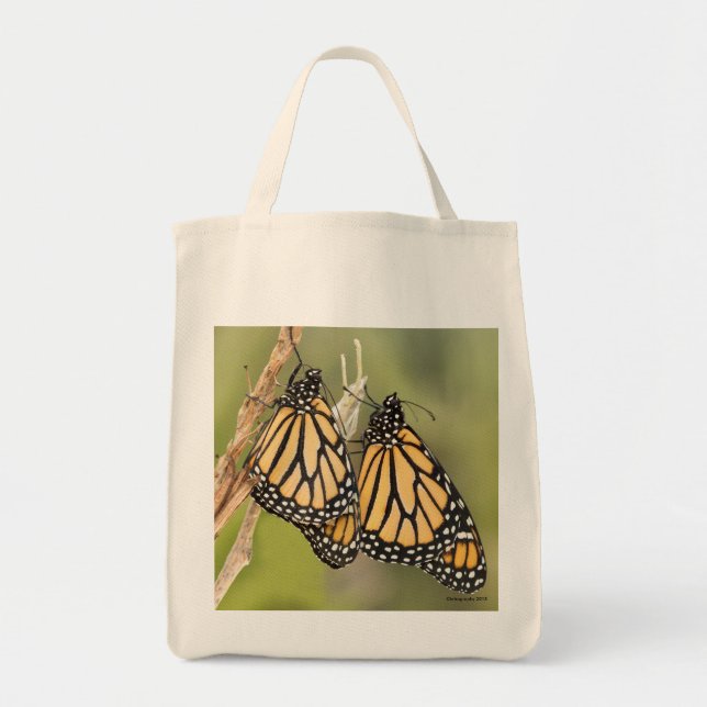 Monarch Butterfly Grocery Tote Bag (Front)