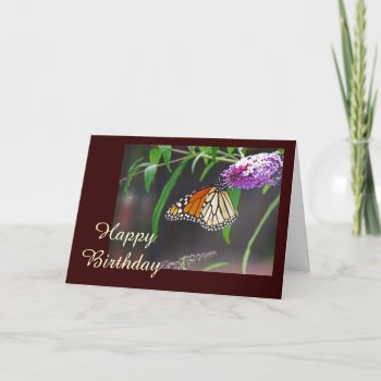 Monarch Butterfly Happy Birthday Card by bluerabbit at Zazzle