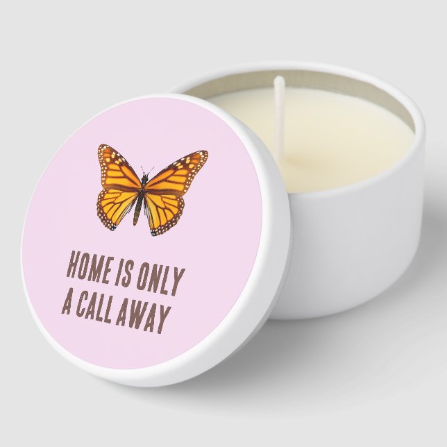 Monarch Butterfly Home Message Mini Candle Favors (Corner)