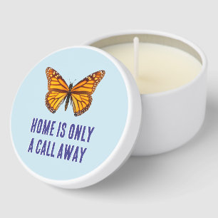 Monarch Butterfly Home Message Mini Candle Favors